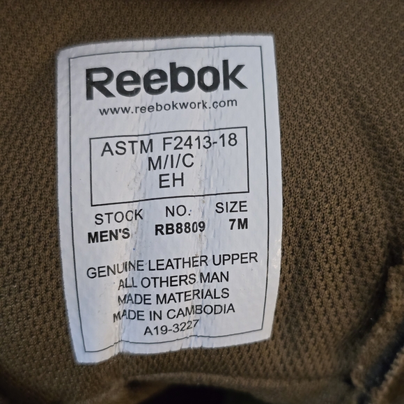 Reebok Men\'s Sublite Cushion EH Tactical Boots RB8809 Size 7M